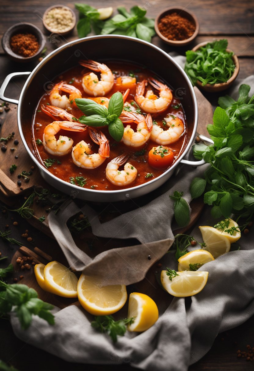 crevettes à la sauce tomate