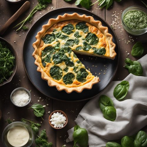 quiche aux épinards et au fromage de chèvre