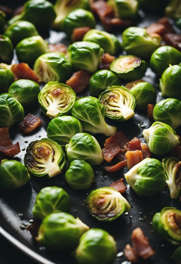 poêlée de choux de Bruxelles aux lardons 