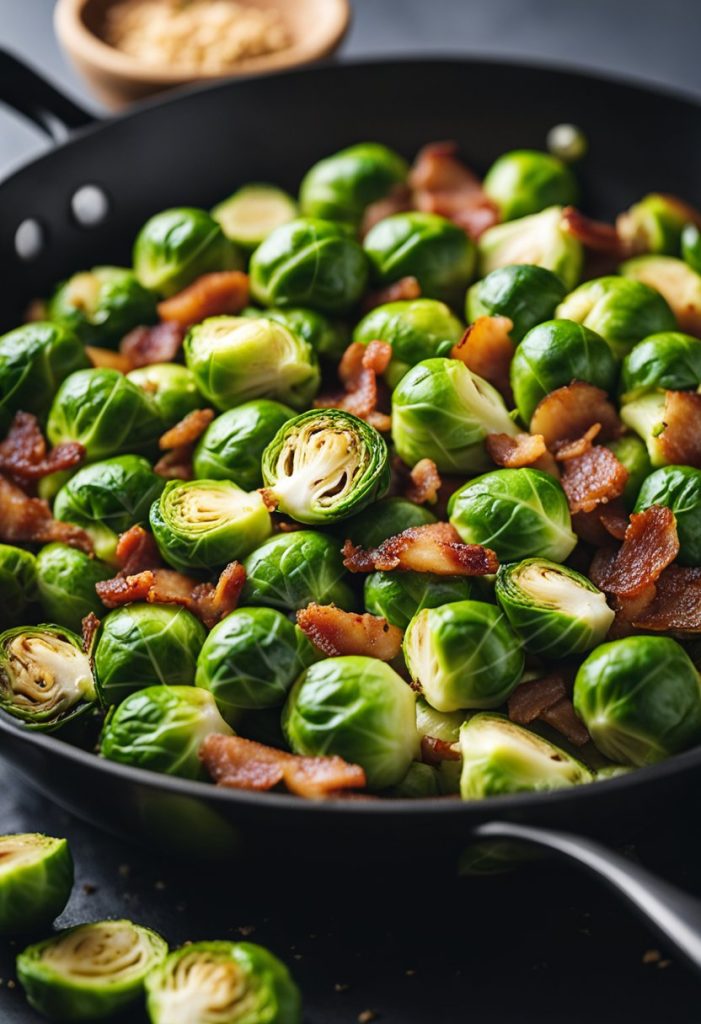 poêlée de choux de Bruxelles aux lardons 