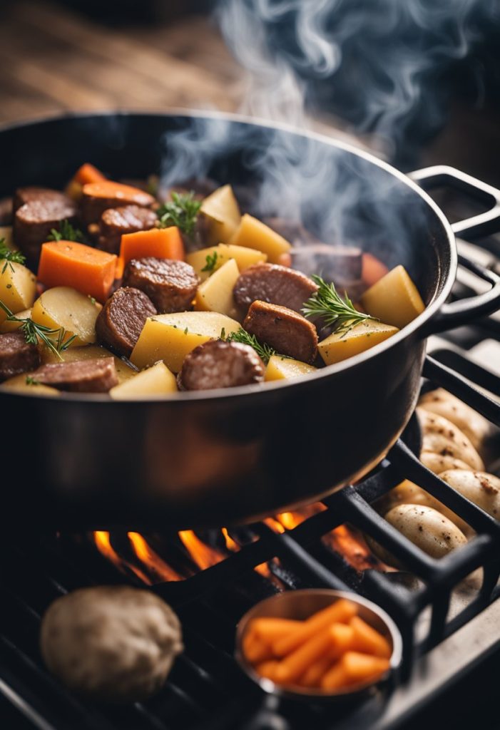 potée au chou et à la saucisse fumée