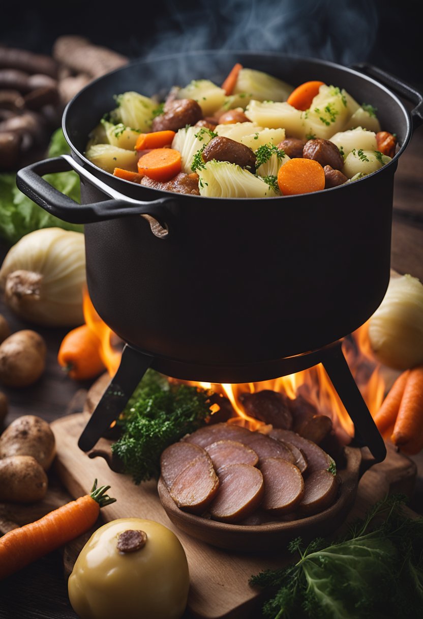 potée au chou et à la saucisse fumée