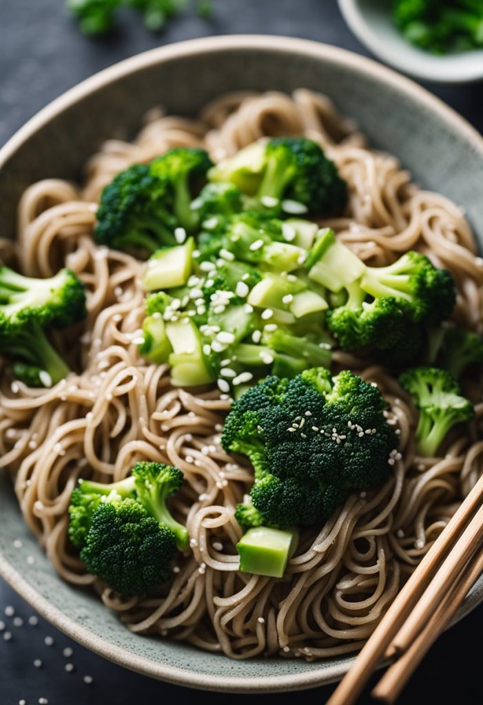 nouilles soba au brocoli