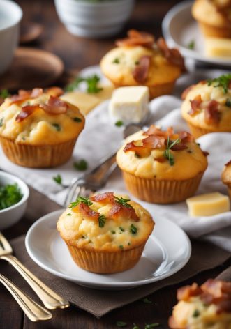 Muffins aux lardons et au fromage