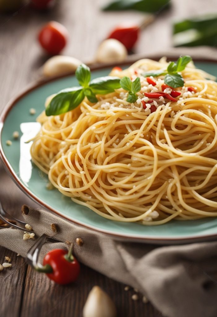 spaghetti au piment et à l'ail 