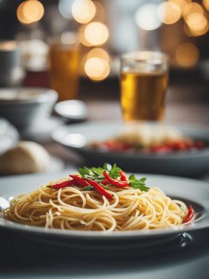 Spaghetti au piment et à l’ail