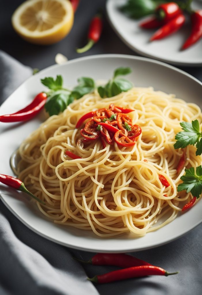 spaghetti au piment et à l'ail 