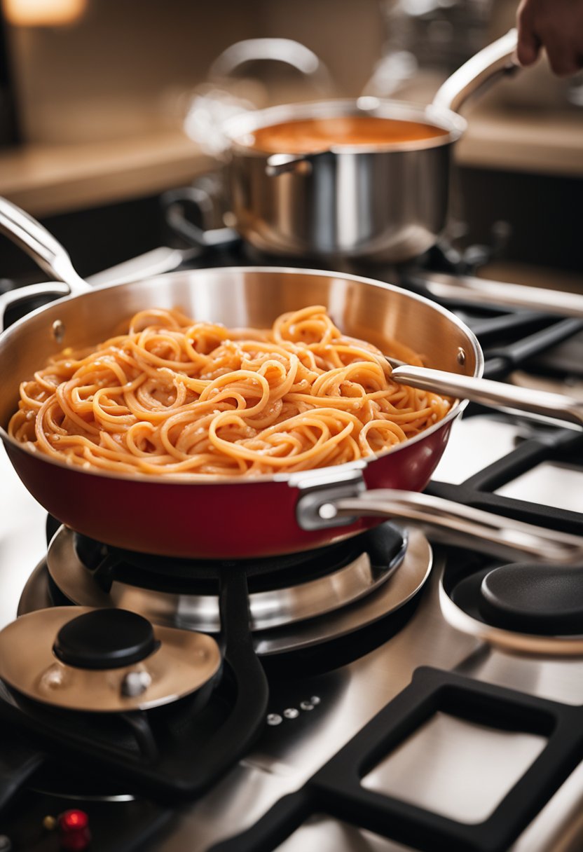 linguine sauce crémeuse au poivron rouge