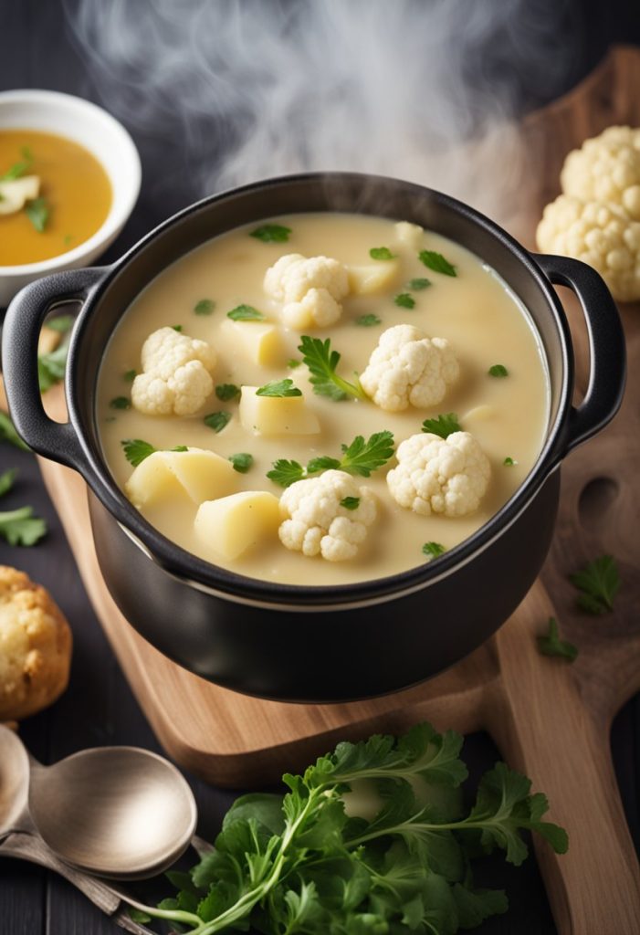 Soupe de chou-fleur et pommes de terre 