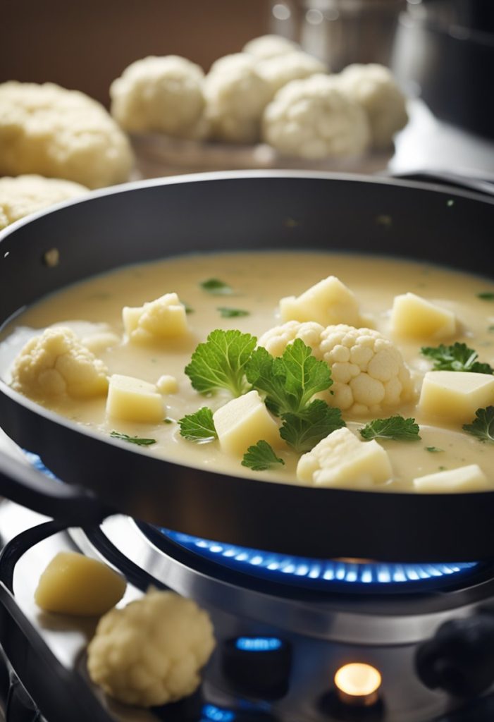 Soupe de chou-fleur et pommes de terre 